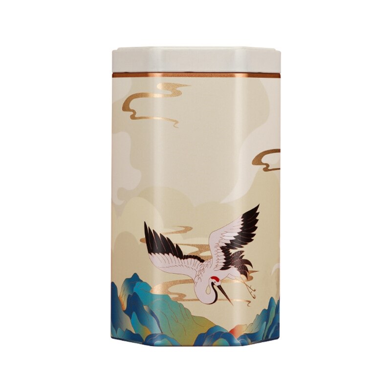 Chinese Style Tea Canisters Iron Tea Tin Canisters Tea Storage Box Small Coffee Tea Storage Jars Sealed Loose Packing Box: White