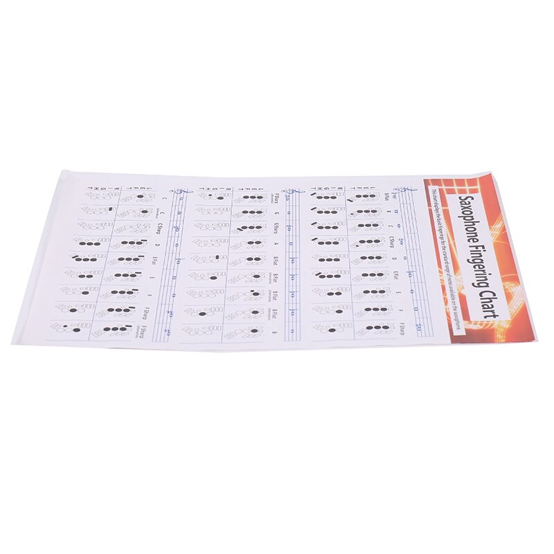 Tabla de práctica de saxofón, saxofón de papel recubierto, tabla de huellas de saxofón, tablero de cuerdas de música, póster