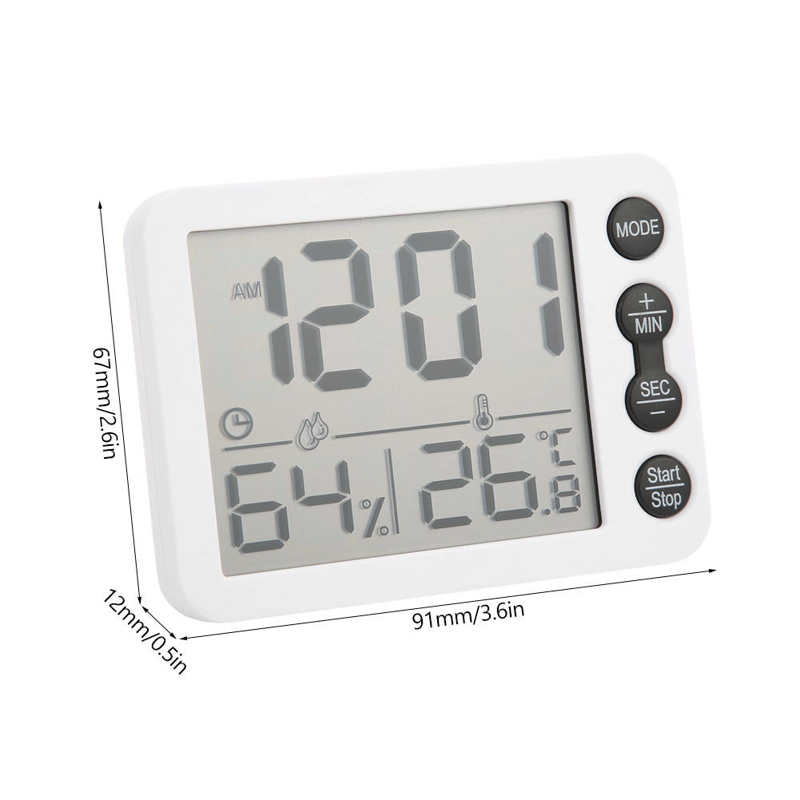 Digital Thermometer Alarm Clock Humidity Meter Hygrometer Room Temperature Desk Table Weather Desk Temperature Ectronic