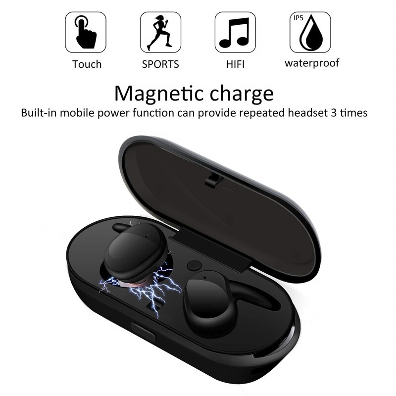 Y30 Bluetooth Draadloze Oortelefoon 5.0 Sport Headset Noise Cancelling Stereo Geluid In-Ear Voor Xiaomi Iphone Android Ios Mobiele telefoon