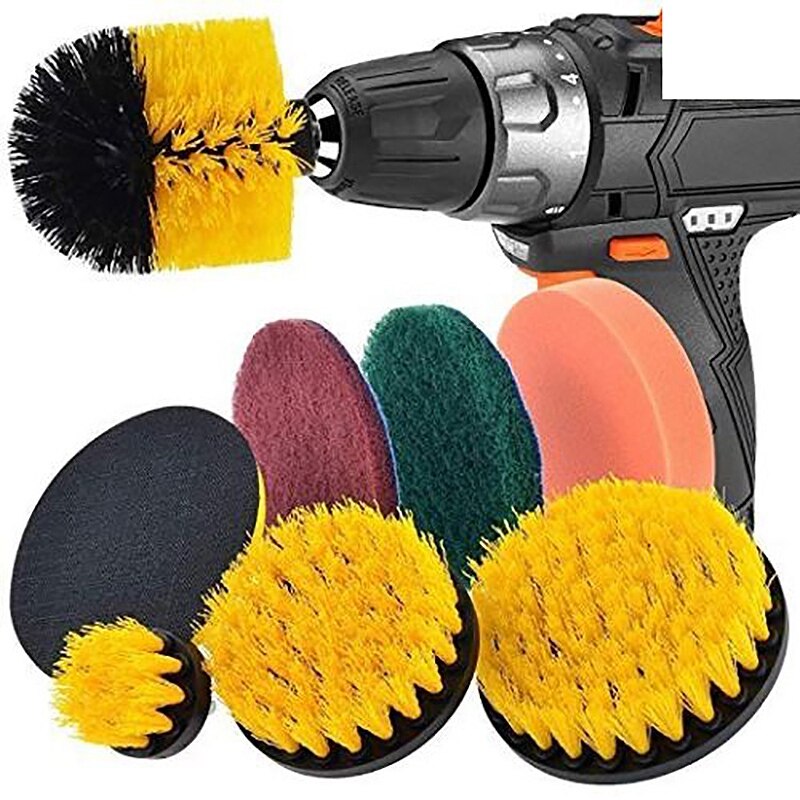8-Pack Elektrische Bohrer Pinsel Akku-bohrschrauber Peeling Pads Mörtel Energie Wäscher Reinigung Schwimmbad Pinsel Badewanne Haus Super Saugfähigen Auto W