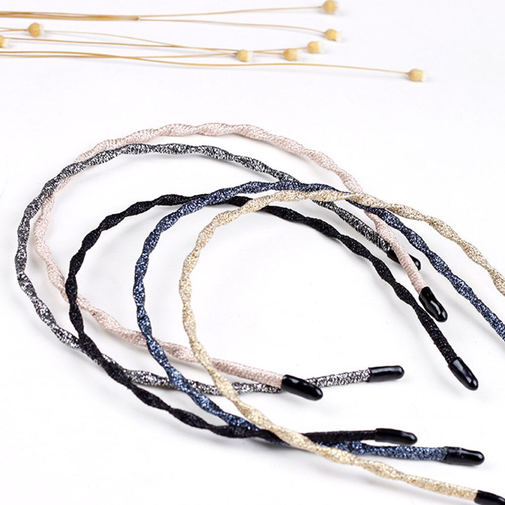 Vrouwen chique super dunne glitter haaraccessoires golvende glanzende metalen kleur hoofdband zomer haarband voor vrouwen en meisjes