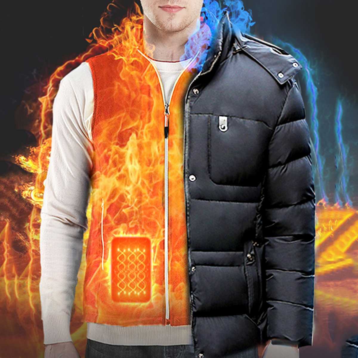 Outdoor Men Electric Heated Vest Clothes USB Heating Vest Winter Thermal Clothing Camping Hiking Unisex Warming Heated Vest