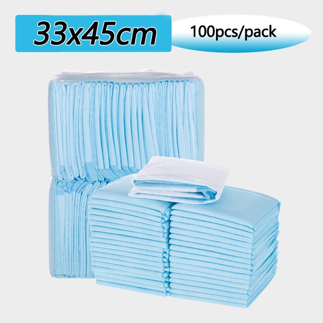 Luier verschoningsmat 20/40/100 stuks absorberende waterdichte wegwerp luier papieren mat baby borstvoedingsmat voor baby kind volwassene: 100 stuks blauw