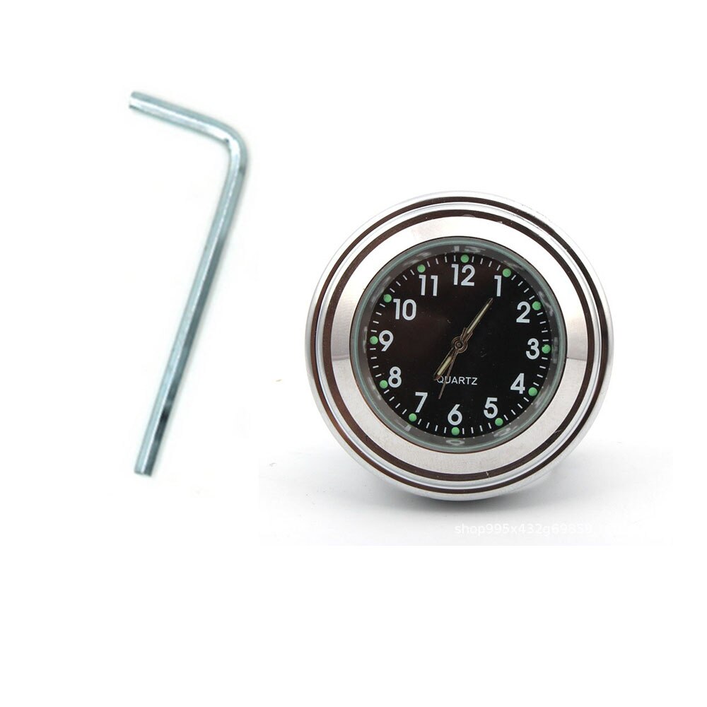 Universele Waterdichte 7/8 "Motorcycle Stuur 22-25mm Mount Temp Thermometer Klok Moto Horloge voor Harley Motorfietsen Accessoires: Clock-black