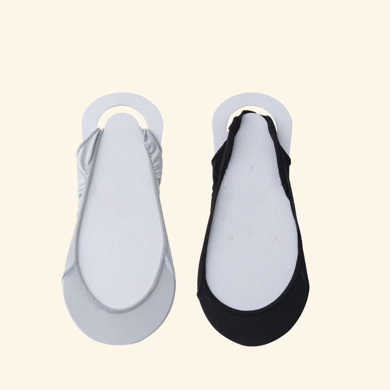 1 Pair /2 Pairs High Heels Shoes Ice Silk Thin Half-Palm Suspender Invisible Boat Socks Women Summer Silicone Non-Slip Socks: Ivory