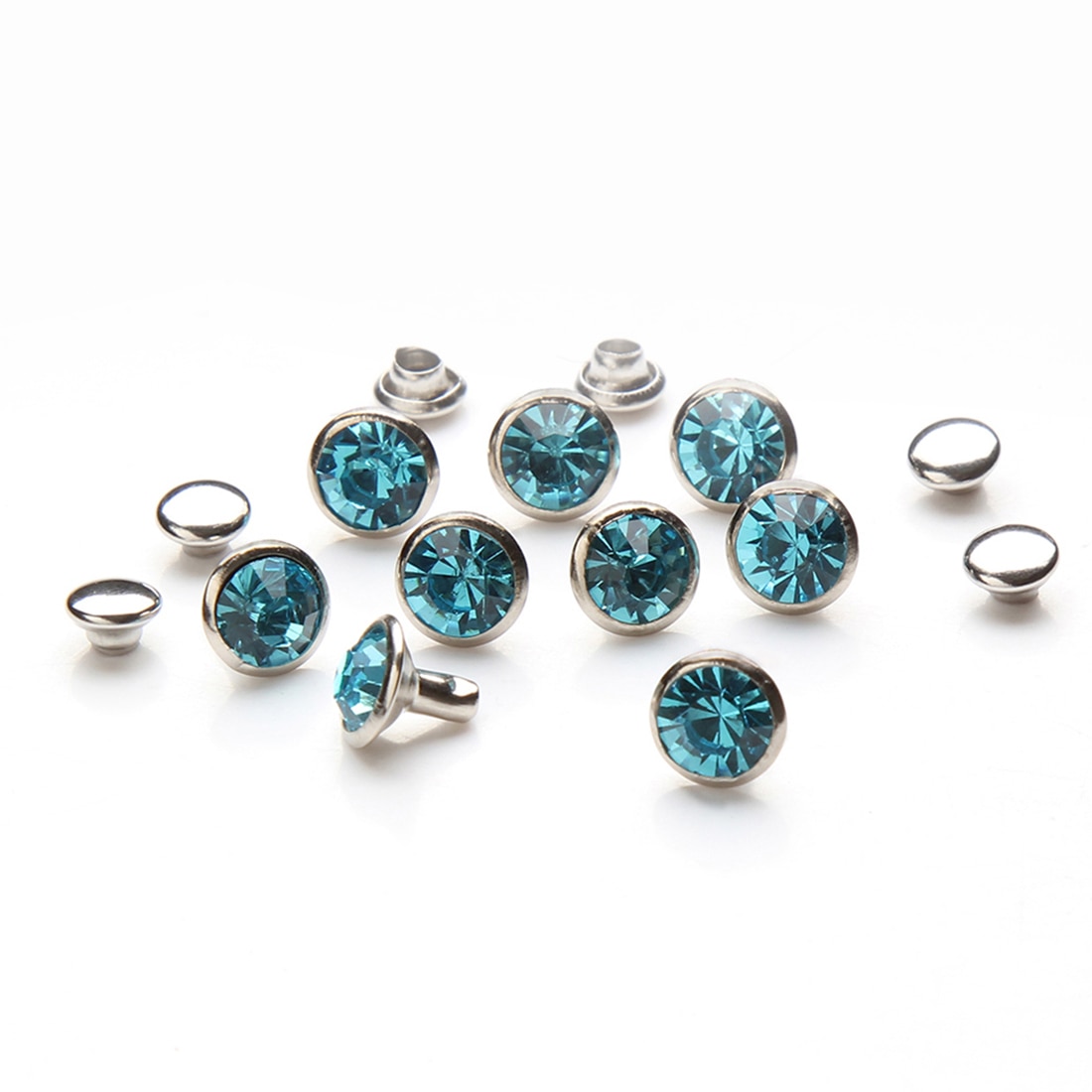 100 sæt mix farve 6mm/8mm krystaller rhinestone nitter diamant studs til leathercraft diy nitter til læder