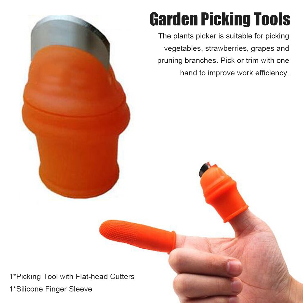 Silicone Thumb Cutter Set Labor-saving Harvesting Plant Picking Tool Vegetable Fruit Gardening Tools Farm Grape Picking Tools