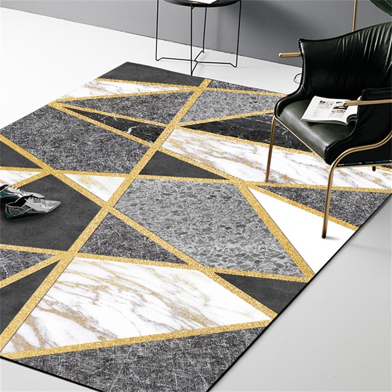 Moderna geometriska mattor för vardagsrum nordisk dekoration hemmattor sängbord abstrakt svart vit grå 160 x 230 halkfria mattor