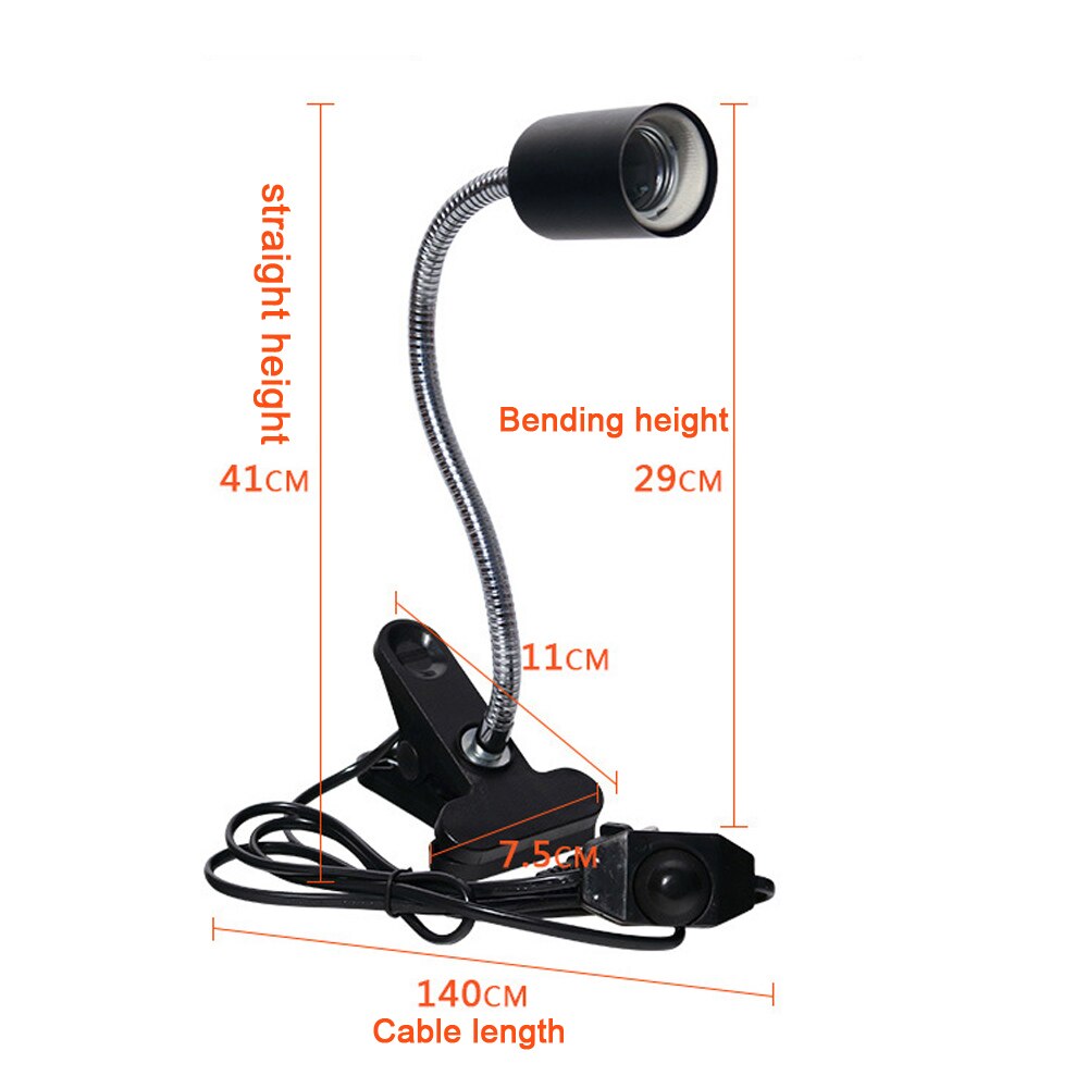 Bombilla con Clip de calefacción para el ambiente de mascotas, lámpara de luz solar UVA + UVB para reptiles, tortugas, lagarto, camaleón, serpiente, reptil