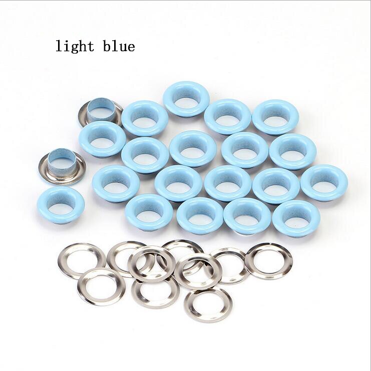 Œillets métalliques pour Scrapbooking, 10x17x5mm, 100 pièces, embellissement pour bricolage, vêtements de travail, couture, vêtement: light blue