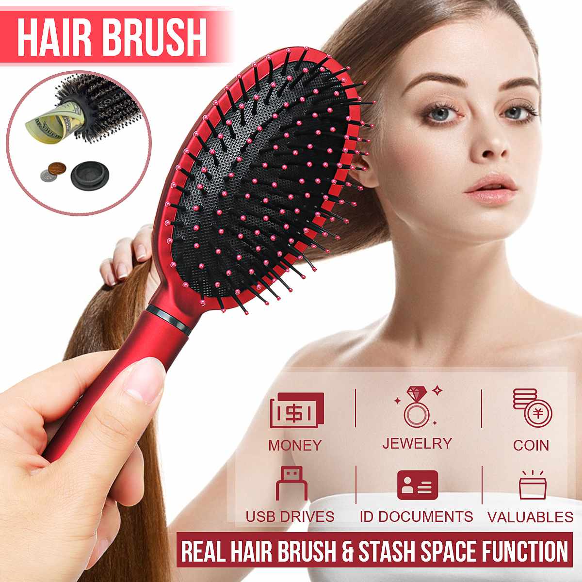 Hair Comb Hair Brush Safe Stash Can Diversion Can Secret Container Stash Safe Box Multi-function Safe Home Secret Box