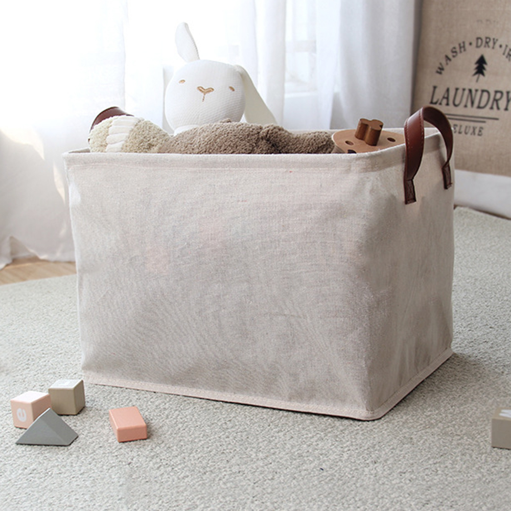 Large Folding Storage Box Canvas Fabric Cubes For Shelves Clothes Toys Books Perfect Organizer Foldable Basket With Handles