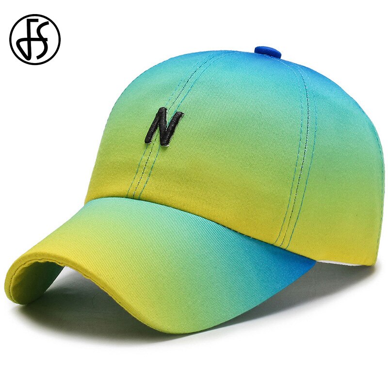 Sombreros de béisbol con degradado para hombre y mujer, gorra de béisbol con degradado, color verde y rojo, Cierre trasero, Hip Hop, unisex,