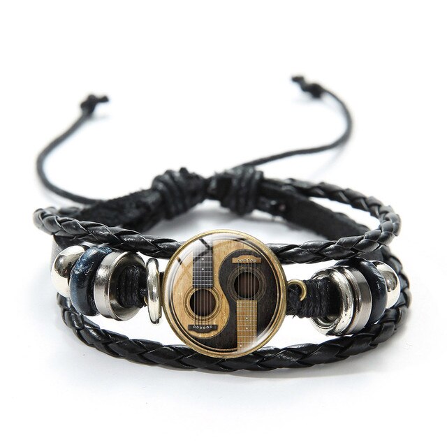 Steampunk Gear Yin Yang plecione skórzane bransoletki dla kobiet mężczyzn Tai Chi drzewo życia artystyczny wzór szklaną kopułą Charm bransoletka: Style 5
