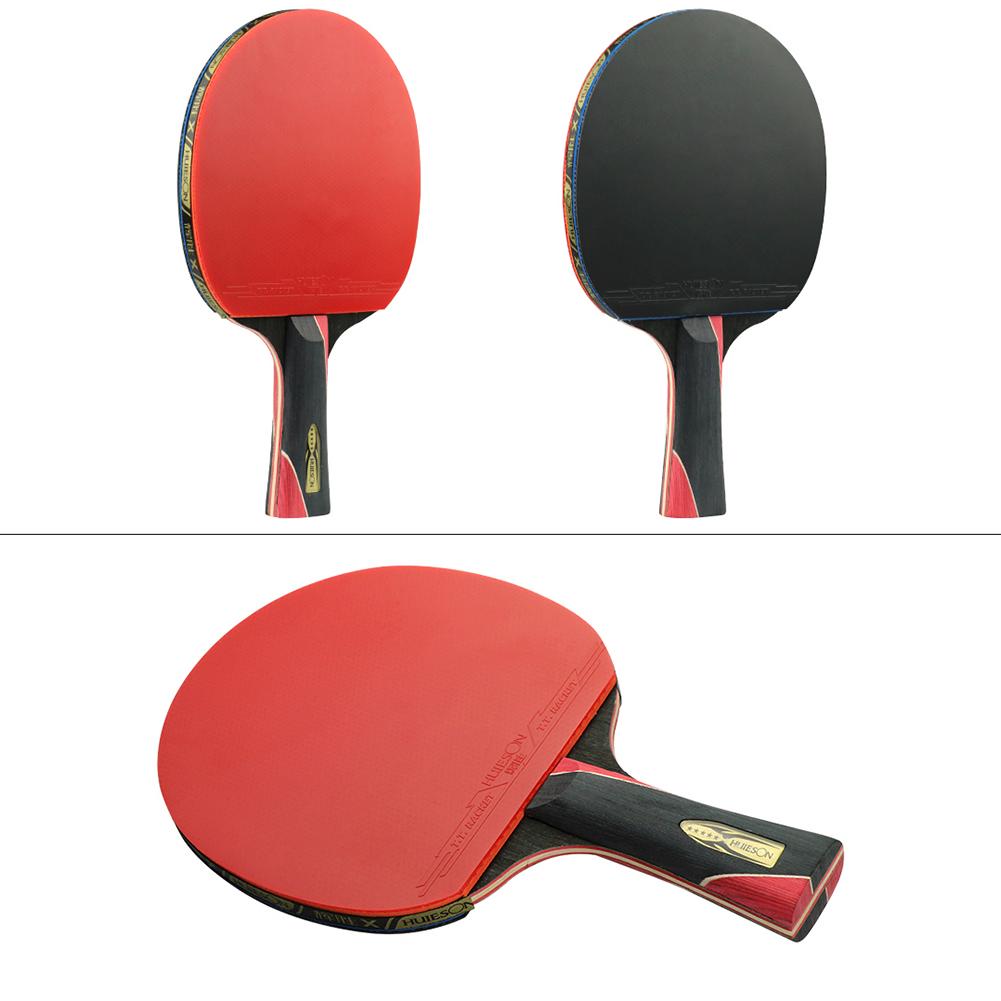 Huieson 5 Star Carbon Fiber Tafeltennis Racket Dubbele Puistjes-In Rubber Pingpong Racket Carbon Enkele &amp; Racket Cover lange/Korte
