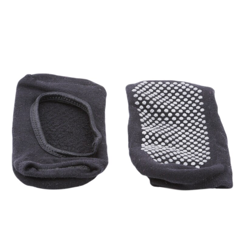 Sportsockor andas bomullsblandade yogasockor för balle dance fitness sportkläder tillbehör korta båtstrumpor: Svart