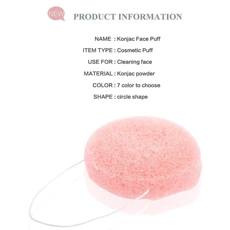 Natuur Ronde Vorm Konjac Spons Gezicht Spons Cosmetische Puff Herbruikbare Konjac Puff Facial Cleaner Huid Schoon