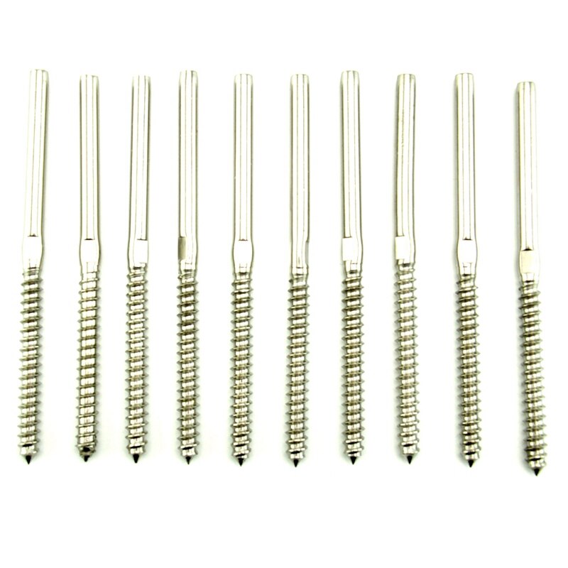 10 Uds. De tornillos para Sistema de barandilla de Cable de 1/8 pulgadas, cubierta de escalera, balaustres de poste de madera, accesorios para cubierta