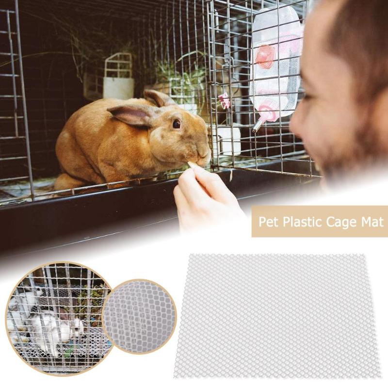 Plastic Pet Cage Mat Hamster Rabbit Cage Grids Holes Anti-slip Feet Pads for Small Pets Animal Cage Accessories