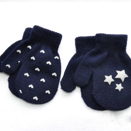 Winter Warm Kids Girl Boy Magic Gloves Pair Girls Boys Stretch Black Soft Children Unisex Mittens Knit