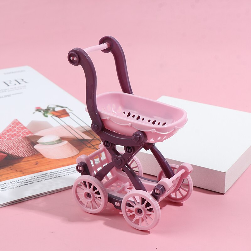 Il bambino finge il giocattolo supermercato carrello a mano mini carrello della spesa decorazione del desktop deposito giocattolo regalo accessori per mobili per Astuccio delle bambole: viola