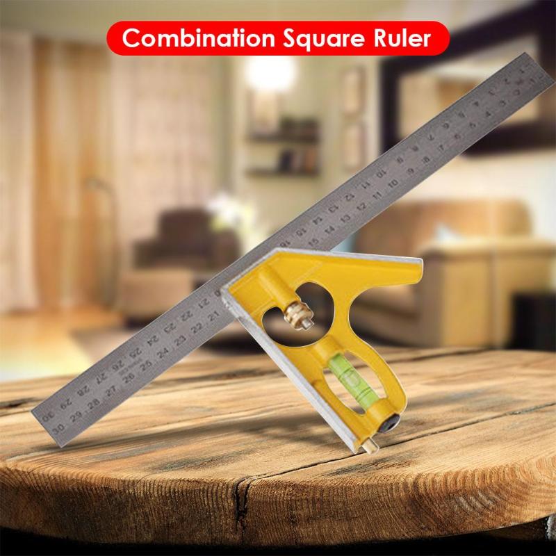 0-180 Graden Verstelbare Multi-functie Roestvrij Staal Combinatie Vierkante Hoek Heerser Gradenboog Meetinstrumenten