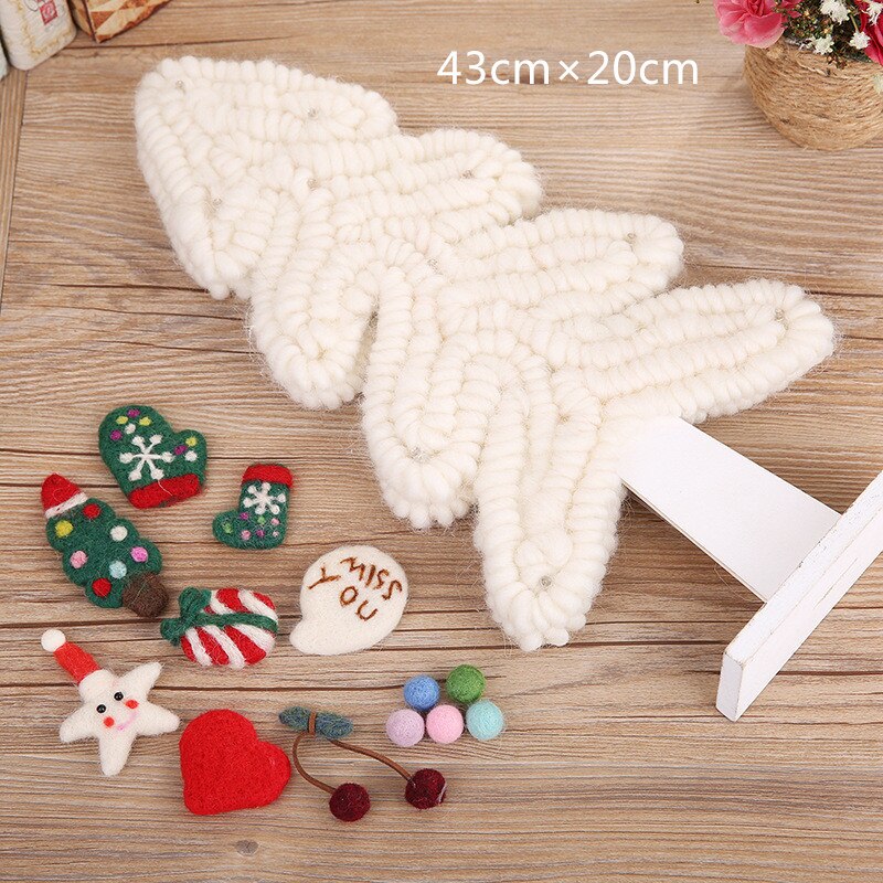 Handmade wool felt Christmas tree Desktop Christmas ornaments decorations DIY materials home furnishings scene party decoration: Mint Green