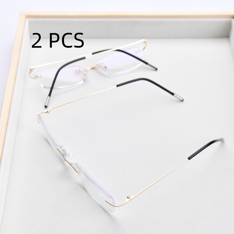 2 Stuks Pak Flexibele Ultralight Randloze Geheugen Leesbril Voor Mannen Vrouwen Anti Blauw Licht Verziend Brillen + 1.0 ~ + 3.5