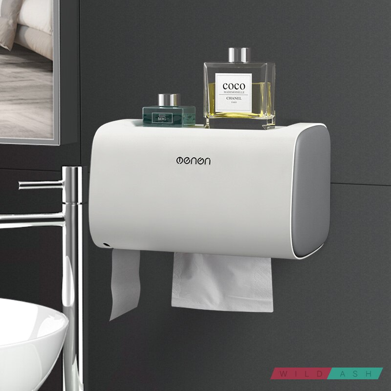 3 Layer Toilet Paper Holder Waterproof Storage Box Wall Mounted Toilet Roll Dispenser Portable Toilet Paper Holders: gray