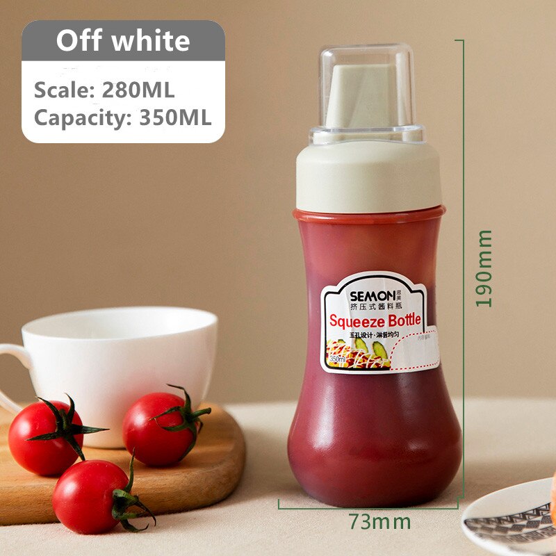 350ml saus klem flaske fem skrog plast ketchup flaske kjøkken krydder olivenolje flasker saus honning dispenser beholder: av hvit