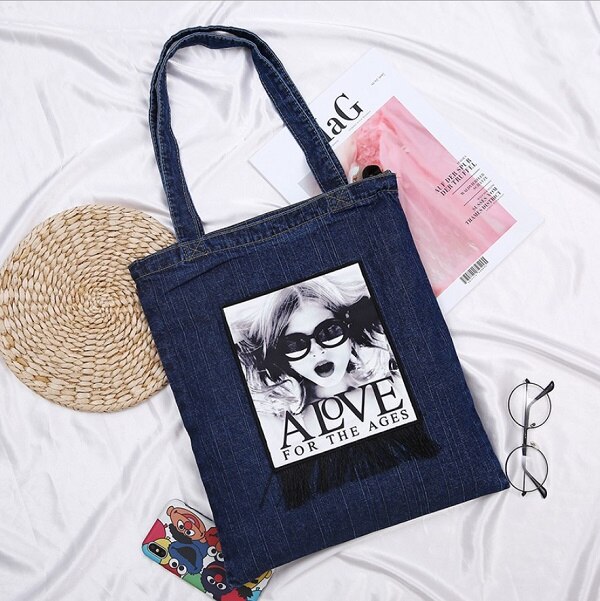 Vrouwen Handtassen Messenger Canvas Tas Modieuze Denim Jean Art Shopping Schouder Messenger Blues Crossbody Tas bolsaszakken: 11