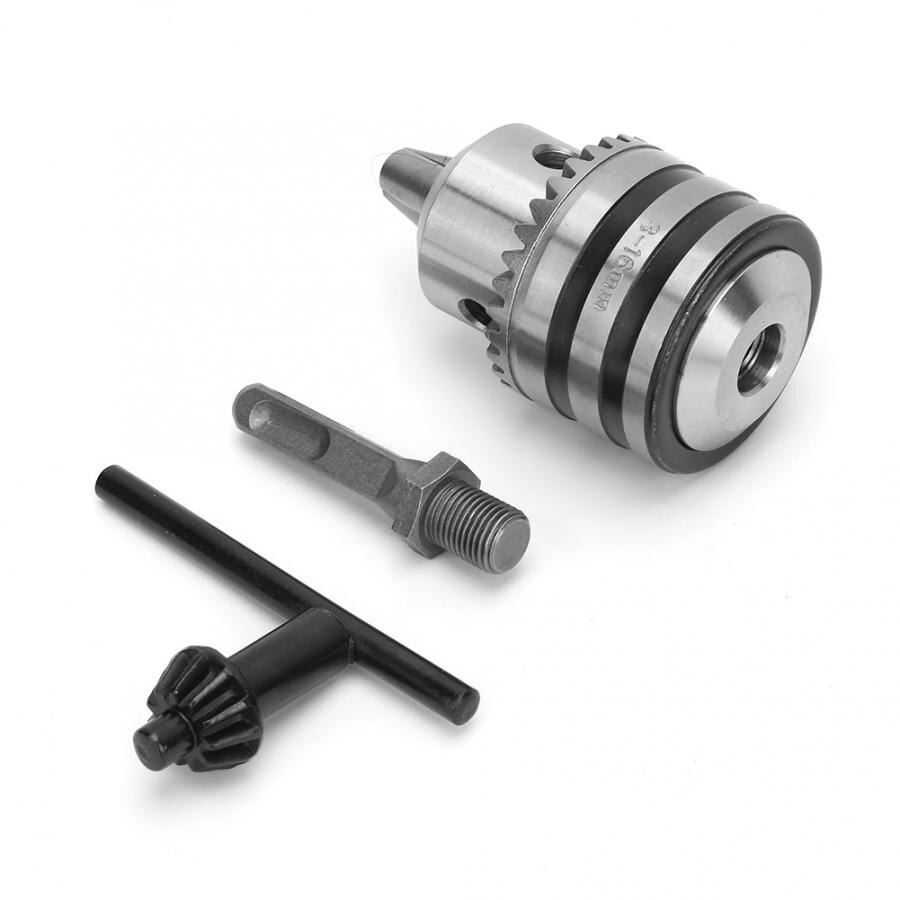 3.0-16mm Range 1/2-20UNF Drill Chuck Adapter Kit Key Type Drill Chuck with Square Shank Adapter