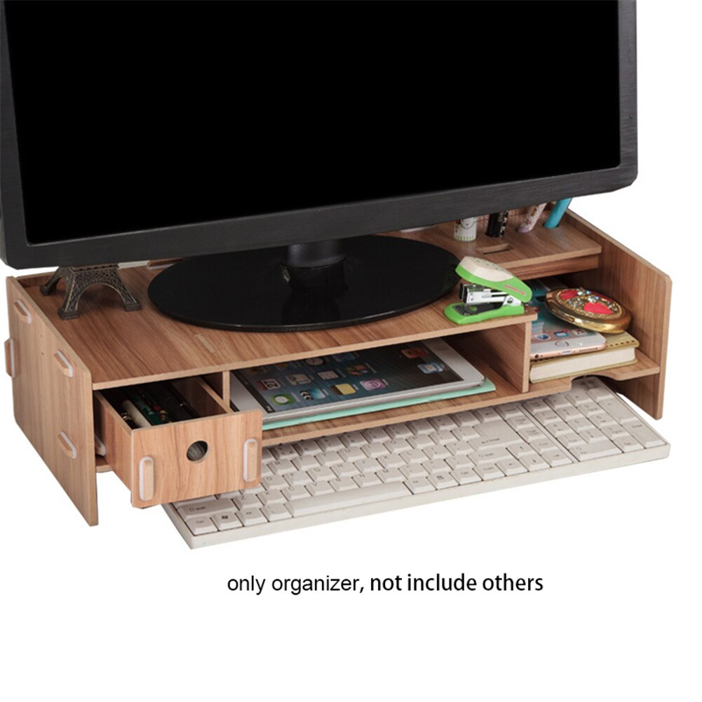 DIY Wooden Computer Monitor Riser Table Organizer Desktop Keyboard Organizer Storage Monitor Organizer Rack: B2