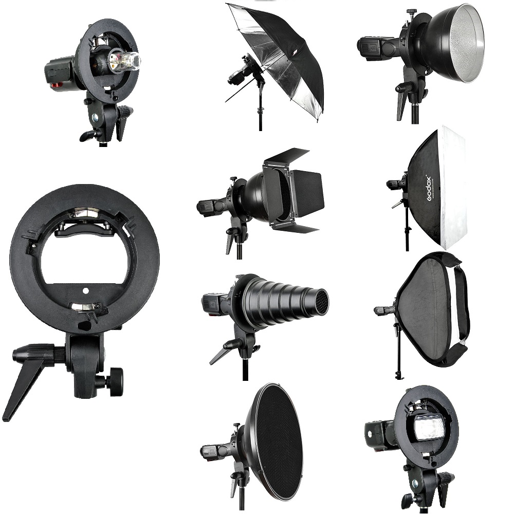 Godox-Soporte Bowens tipo S para Flash Speedlite, Softbox, Reflector de plato de belleza, paraguas tt860II, TT850II, TT685