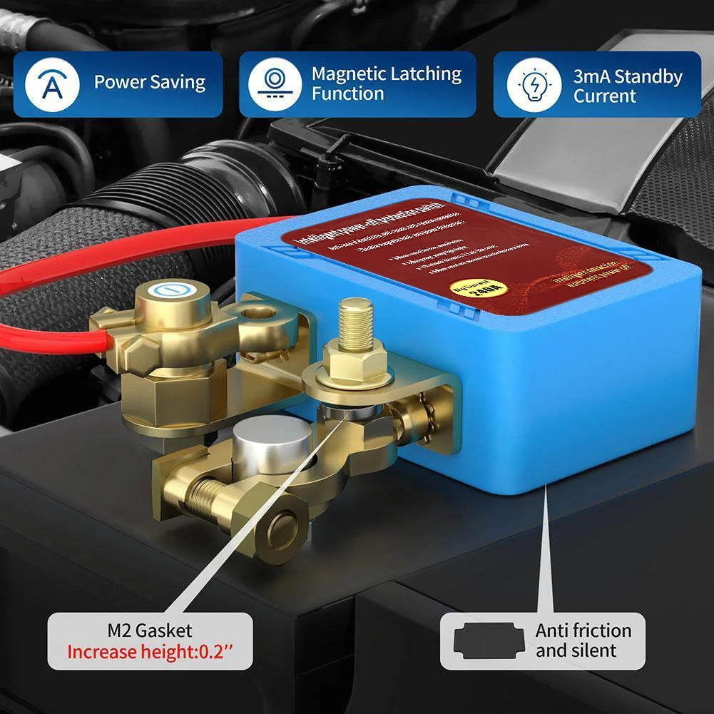 Remote Battery Disconnect Switch 12V 240A Automatic Power Shut Off Switch Car Battery Remote Control Switch Leakage Protection