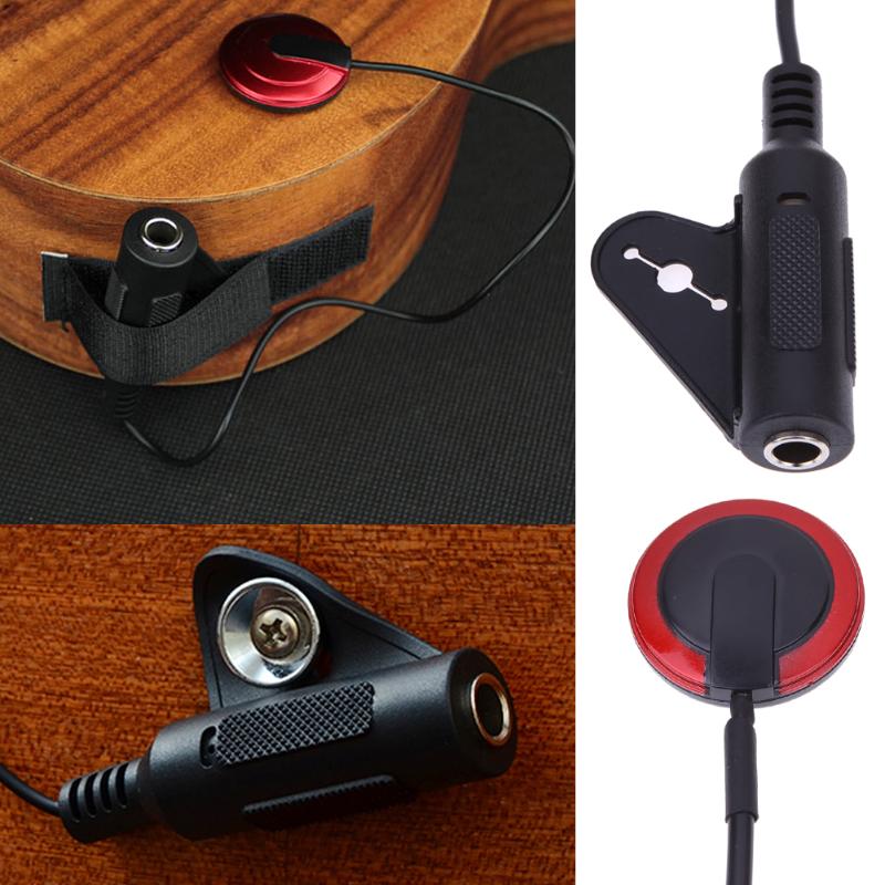 Piezo kontakt mikrofon pickup med klämma för akustisk stränginstrument gitarr violin banjo