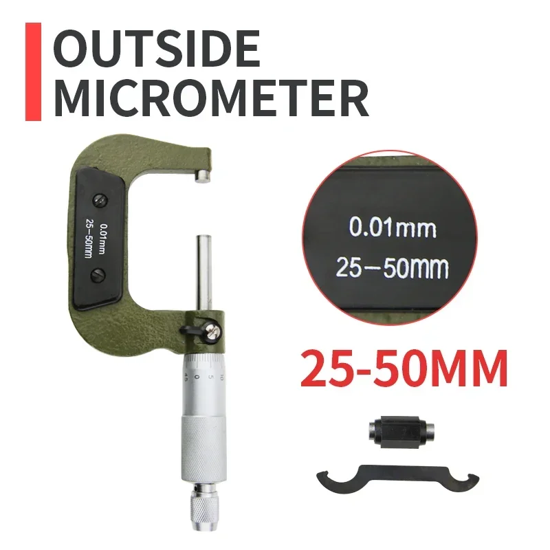 External Micrometer Set Outside Micrometer Micro Meter Mechanical Micrometers Measuring Tools Micrometric Gauges For Measurement: Brown