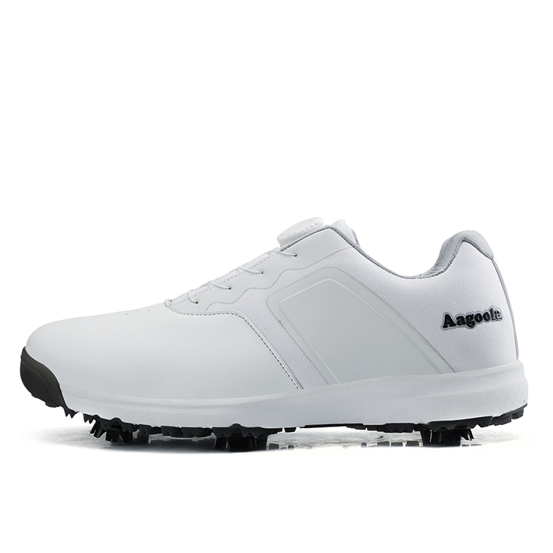 Vanntette golfsko menn hvit svart golf spikes joggesko dame stor størrelse 39-47 utendørs hurtigsnøring gåsko par