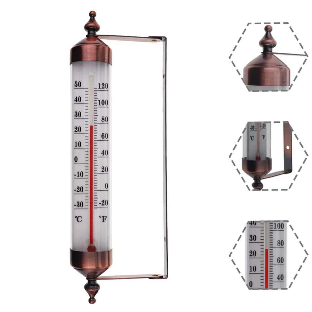 Outdoor Thermometer Garden Patio Outside Wall Greenhouse Sun Terrace Bronze Effect Outside Wall Thermometer Outdoor Thermometers