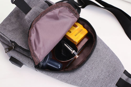 Nieuwste dames heren canvas tas sport borsttas usb oplaadbaar crossbody pure kleur schoudertas