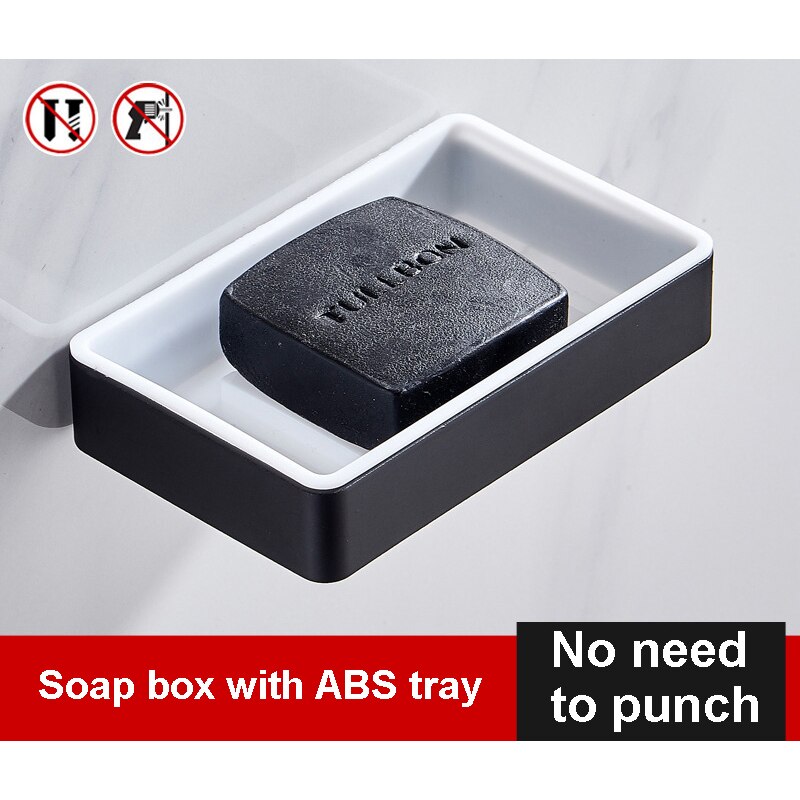 Czarne mydło Dishs łazienka naścienna przestrzeń aluminiowa mydelniczka przyssawka mocna niebrudząca półka na mydło akcesoria łazienkowe