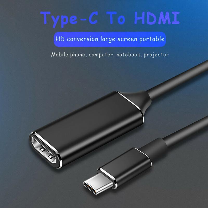 Usb-c hub type-c til hdmi-kompatibel hd tv adapter usb 3.1 4k konverter for pc bærbar digital wire stang