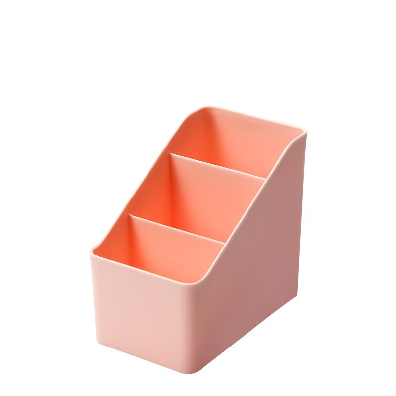Smink förvaring plast skrivbord diverse lagring smink arrangör kosmetisk borste förvaringsväska hemmakontor badrum förvaringslåda: Rosa s