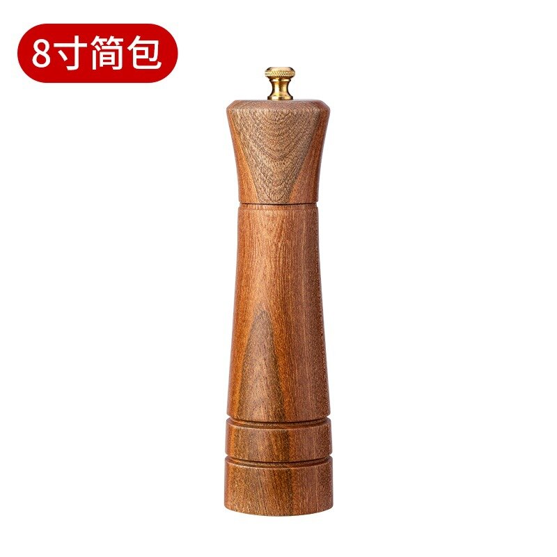Solid Wood Pepper Grinder Kitchen Household Manual Pepper Powder Black Pepper Mill Grinder Bottle Seasoning Jar Spice Grinder: 8 inch