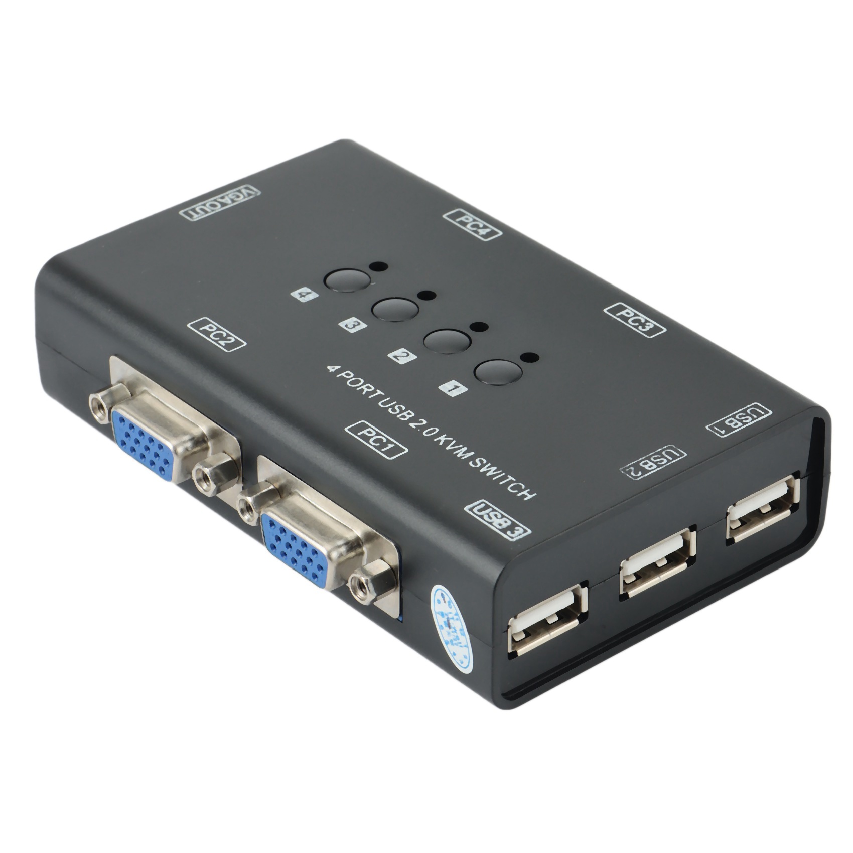 KVM Switch,USB VGA KVM Switch for 4PC Sharing One Video Monitor and 3 USB Devices,for PC, Keyboard, Mouse, Scanner