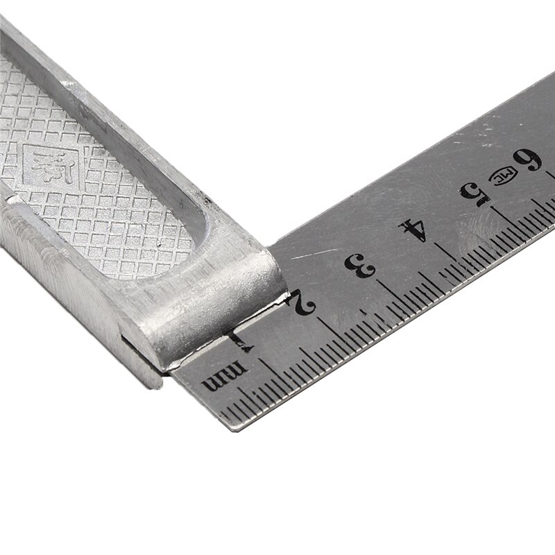 JIGUOOR 150mm 200mm Triangle Ruler Measuring Tool 90 degree Alloy with Level Bubble Bead Horizontal Woodworking