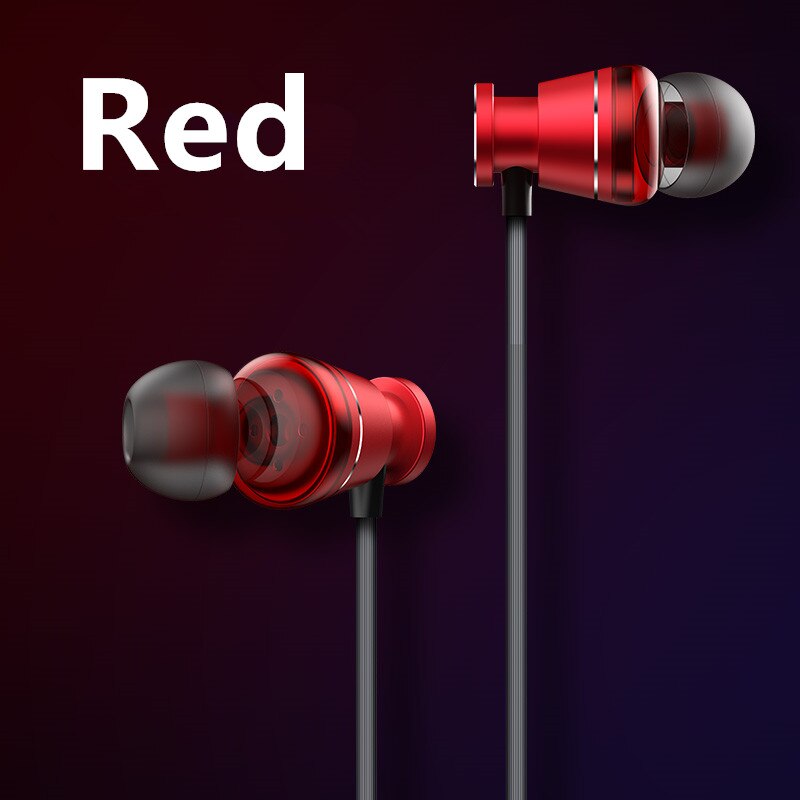 3.5Mm Bedrade Koptelefoon Deep Bass Stereo Oordopjes Sport In-Ear Oordopjes Oordopjes Met Mic Oortelefoon Voor Iphone Xiaomi huawei Casque: Rood