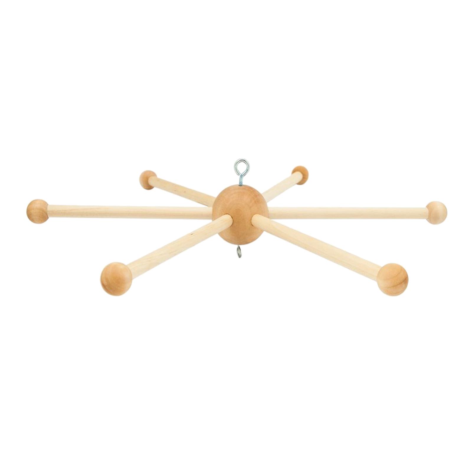 Staffa per carillon a vento Carillon a vento fai-da-te Decorazioni da appendere Accessori artigianali Telaio per staffa mobile in legno fatto a mano per la culla della telecamera da letto del bambino