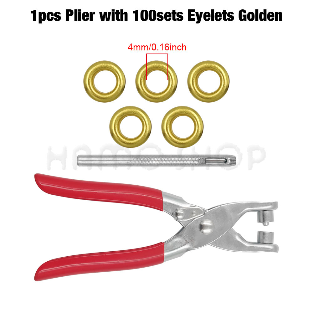 1 einstellen Ösen-Ösen-Zangen-einstellen, Ösen-See-Zangen-einstellen mit 100 setzt 4 mm Metallösen, Ösen-Werkzeug-einstellen für Lederhandwerk: Antike Durcheinander